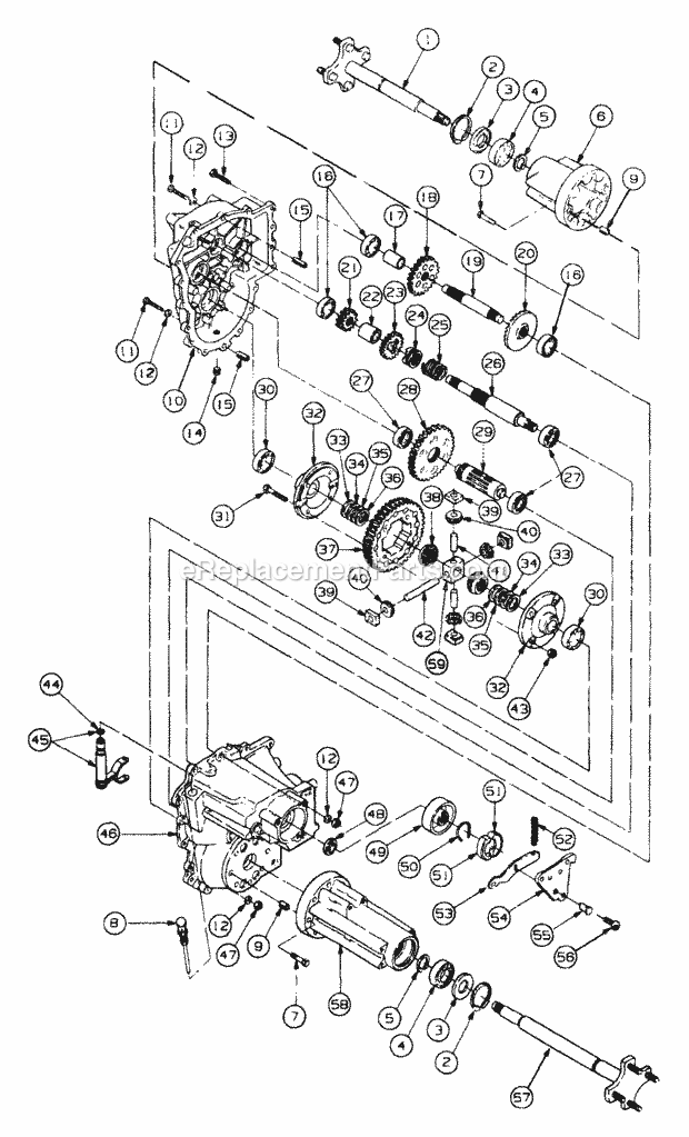 Hydro Transmission (P/N 618-3085a) Diagram and Parts List for 2166 13A-214G100, 13A-254G100 Cub Cadet Lawn Tractor